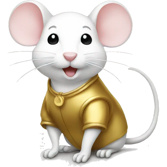 mouse gold and white emoji