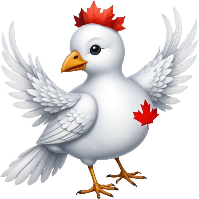 Snowbird with Canadian maple leaf on breast  emoji