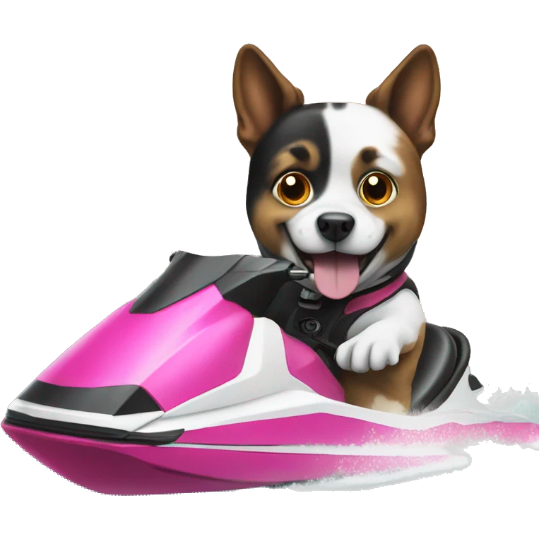 Dog on a jetski  emoji