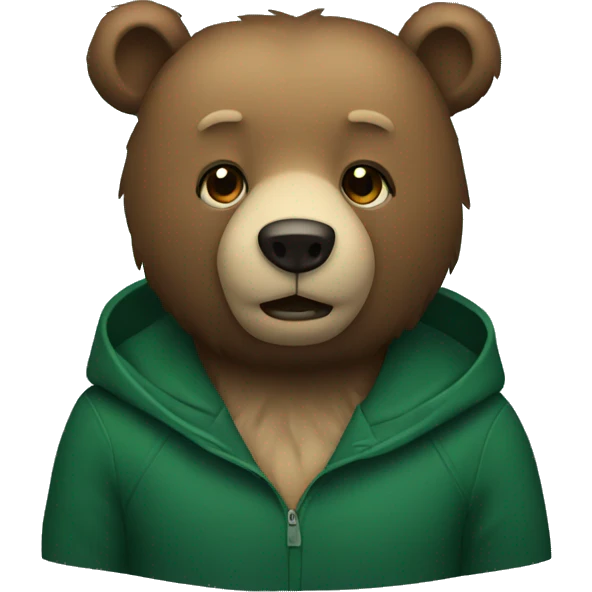 bear wearing dark green emoji
