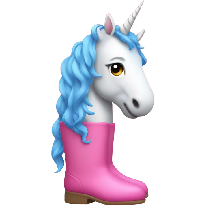 Pink unicorn wearing blue boots emoji