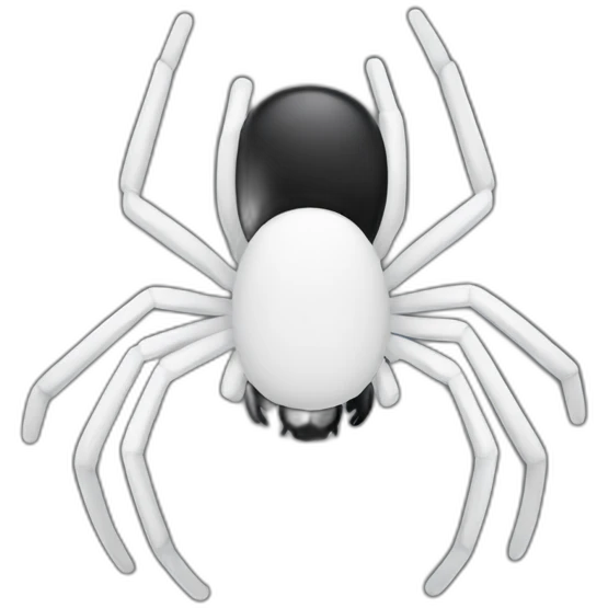 white and black split spider emoji