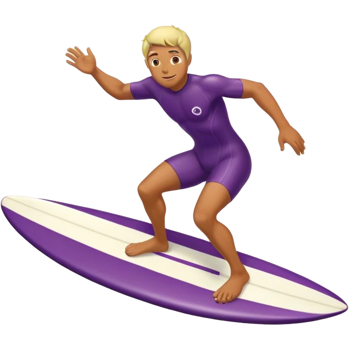 a person surfing on a eggplant emoji