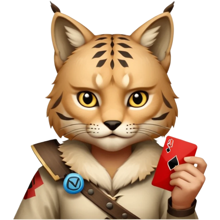 Lynx from shadow fight 2 holding a uno reverse card emoji