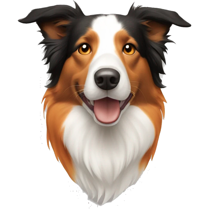 Orange and white border collie emoji