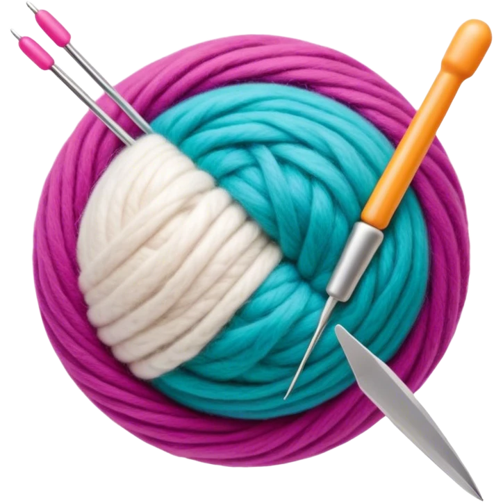 Felt crafting icon, wool fibers being felted, textured wool ball, needle and felting mat, minimalistic style, clean lines, transparent background. emoji