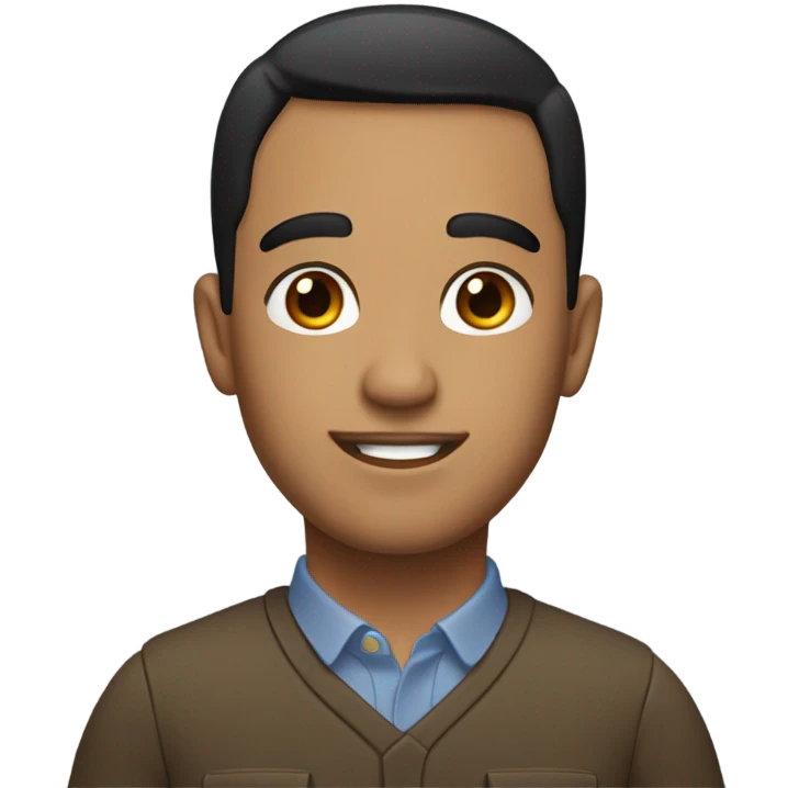 black short hair, brown eyed man emoji