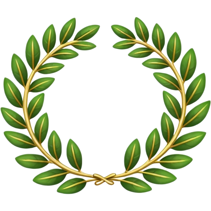 A stylized laurel wreath with thicker, cartoon-like leaves. emoji