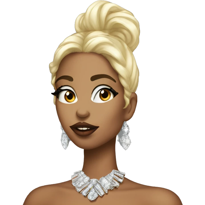 Bling gurl sending kiss emoji