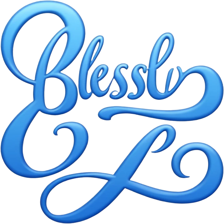 blue word "blessed" emoji