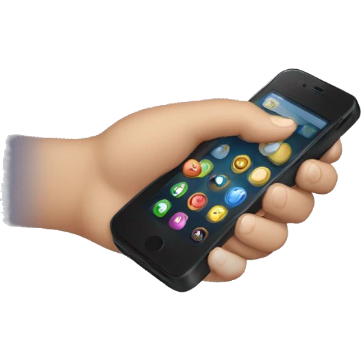 hand holding phone emoji