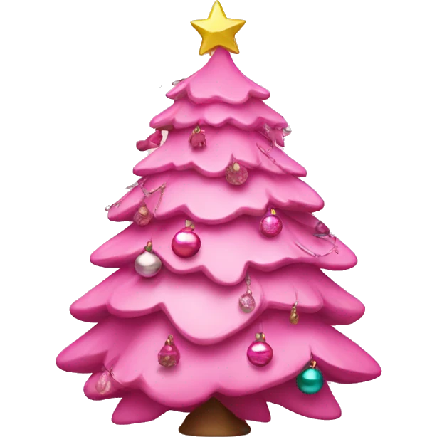 Pink decorated Christmas tree emoji