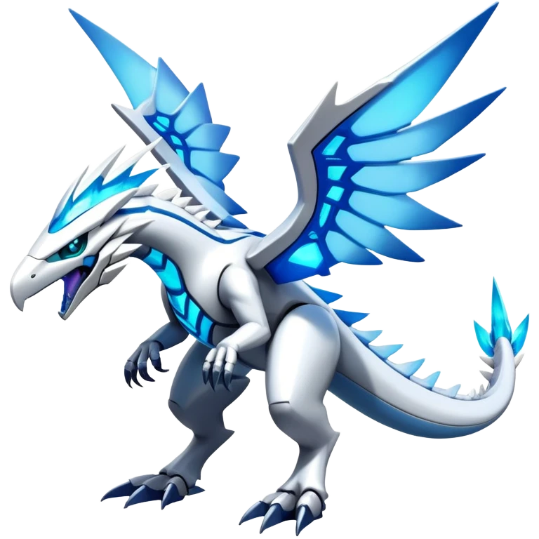 Futuristic Modern Epic Legendary Shiny Cyber-Latios-Dialga-Reshiram-Creature, (full body) emoji