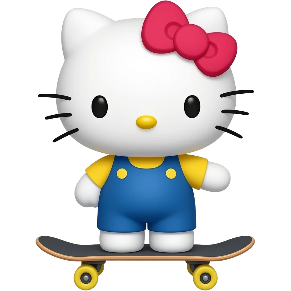 Hello kitty on skateboard emoji