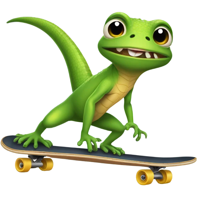 lizard skateboarding  emoji