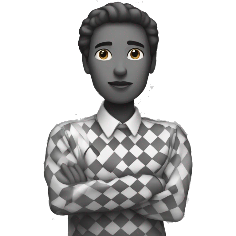 Black  and white Check emoji