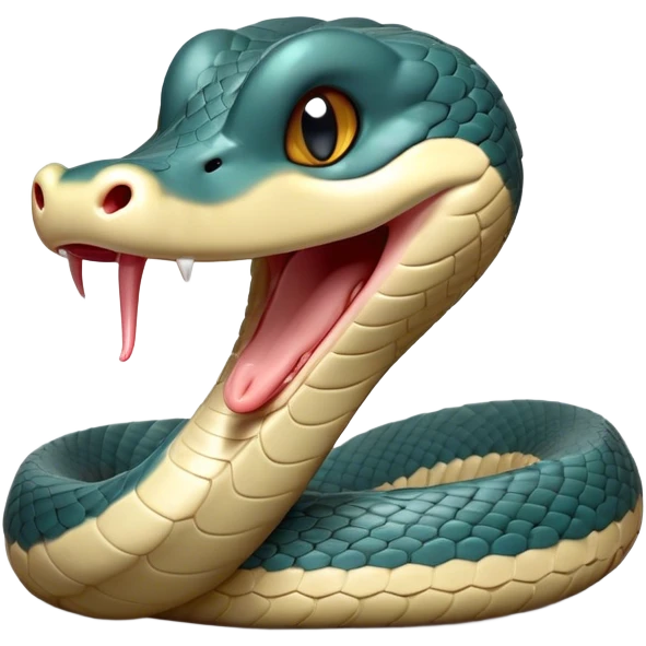 Cinematic Cute Yawning Chinese Water Snake Portrait Emoji, Head tilted slightly with a dramatic, wide-open yawn, showcasing a soft, glossy scaled body with gently drooping edges and half-closed, drowsy eyes, Simplified yet irresistibly adorable features, highly detailed, glowing with a soft, cozy aquatic glow, high shine, relaxed yet expressive, stylized with a dash of waterborn charm, soft glowing outline, capturing the essence of a sleepy yet affectionate water snake that seems ready to stretch out and rest in its watery domain! emoji