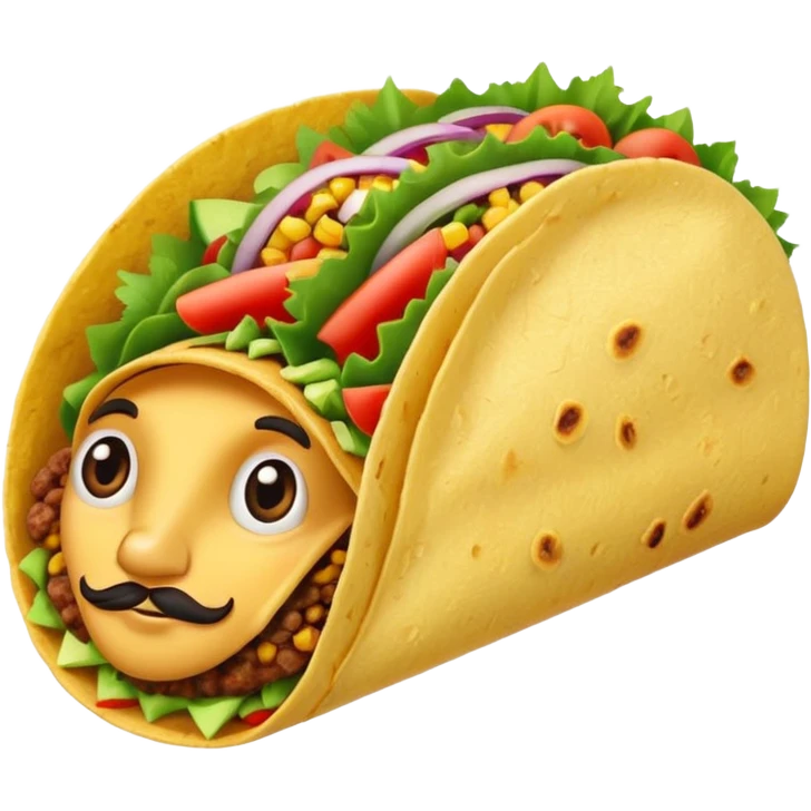 taco with confident expression emoji