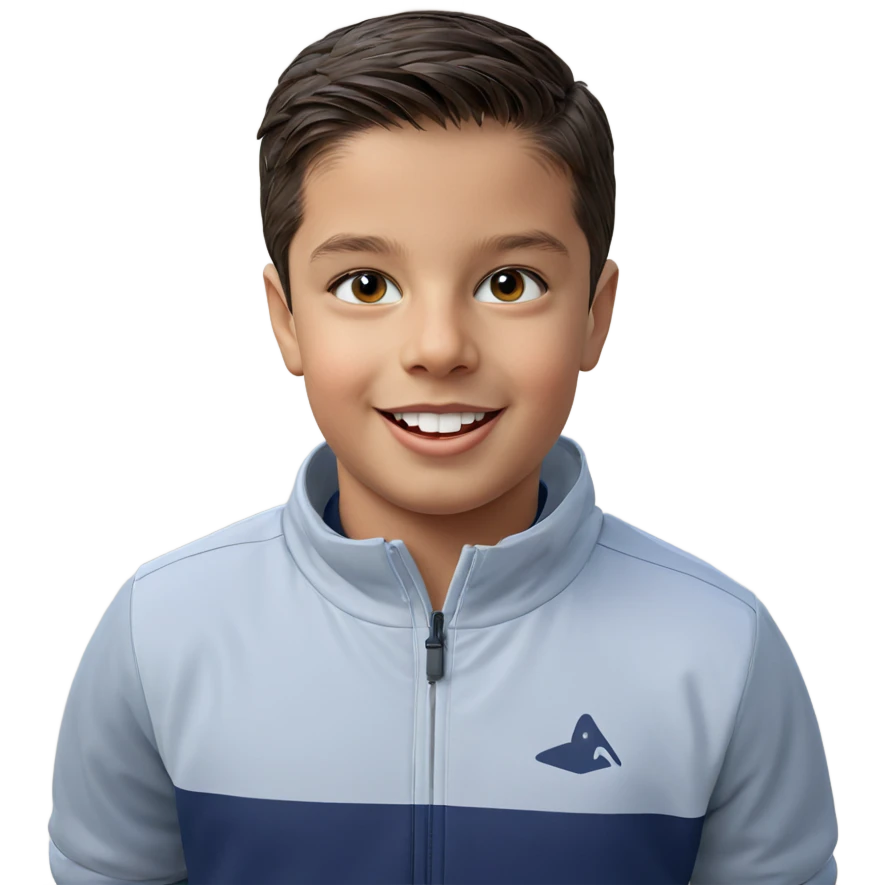 smiling boy in outdoor setting emoji
