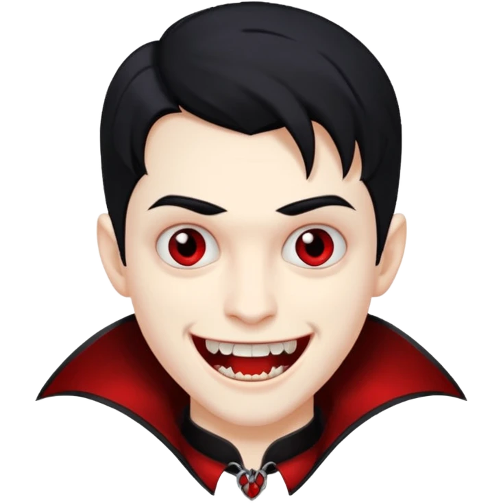 vampire boy, pale skin, smiling with fangs emoji