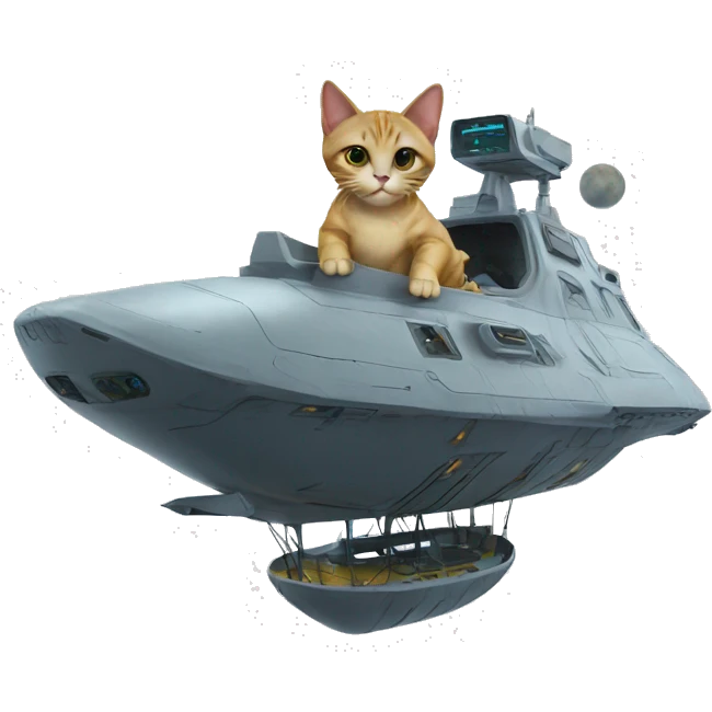 cat on alien ship emoji