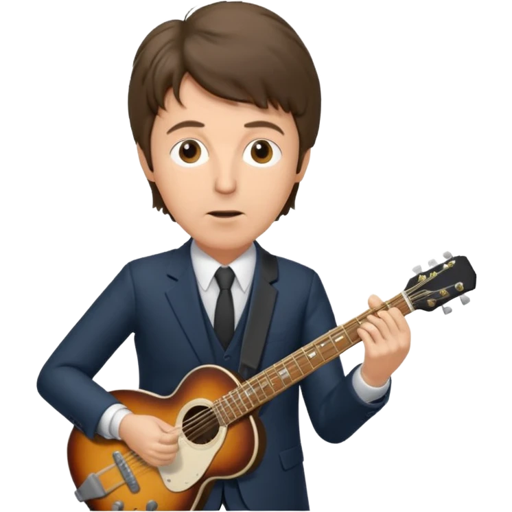 Paul McCartney playing guitar suit emoji