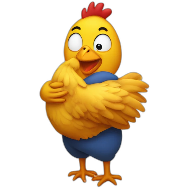 Chicken hug emoji