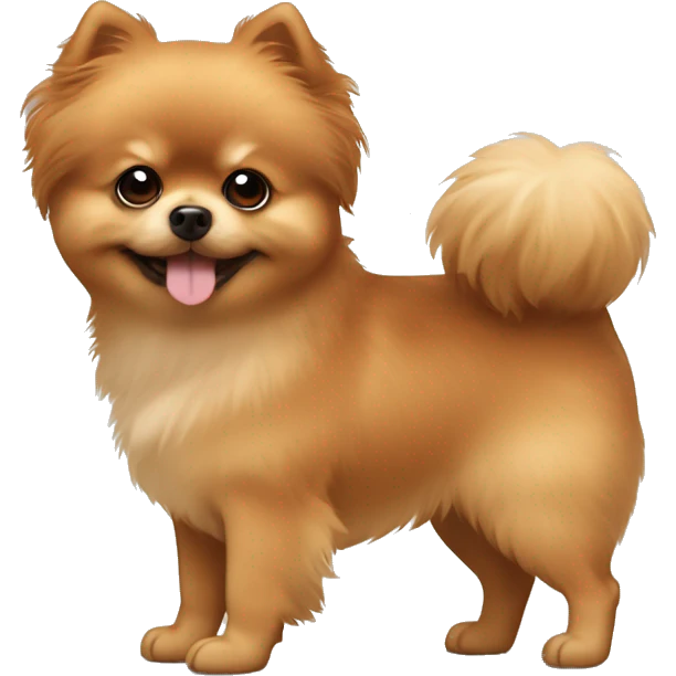 A pomeranian boo (light brown) and maltipoo (brown) emoji