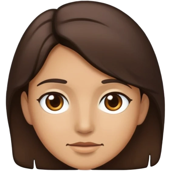 person with carmel skin and dark brown hair with brown eyes emoji