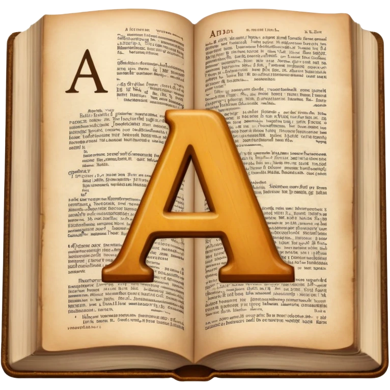 English dictionary book with letter A visible emoji