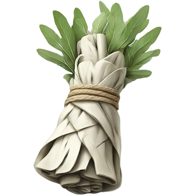 White sage bundle with twine wrapped around  emoji
