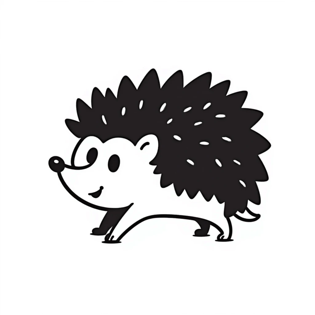 hedgehog, hand drawn doodle style emoji