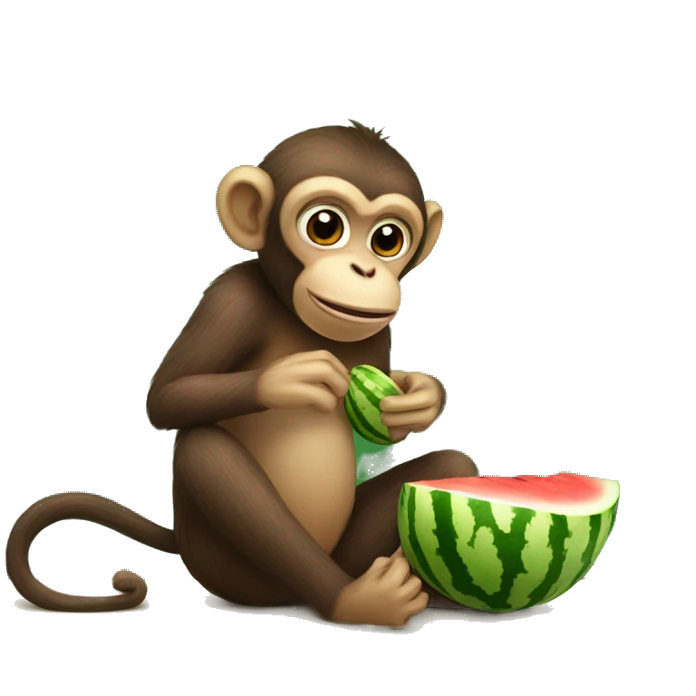 A MONKEY EATING WATERMELON emoji