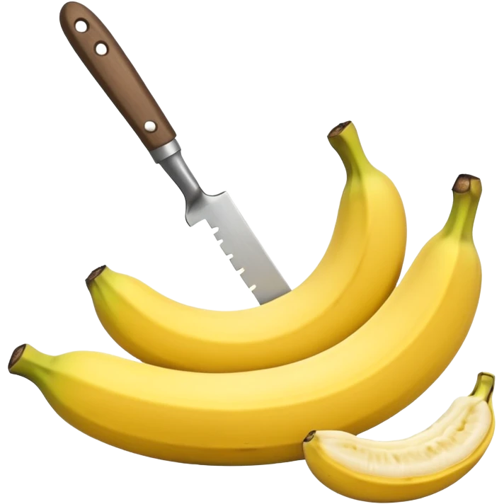A banana being chopped in slices emoji