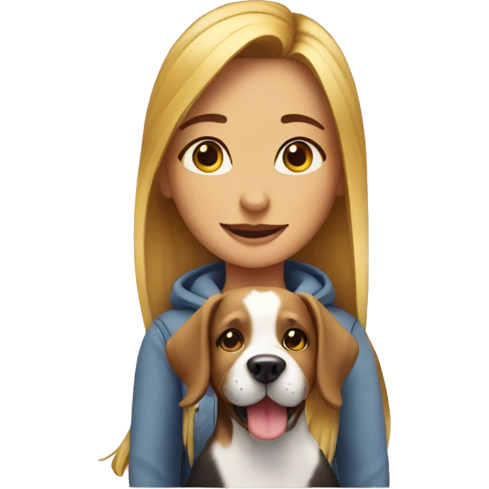 Girl vith dog emoji