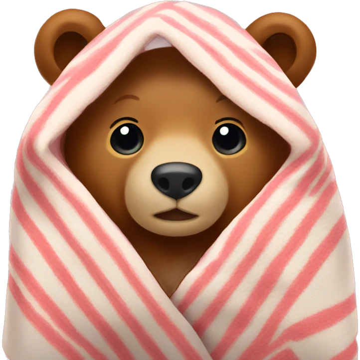 bear cozy in blanket emoji