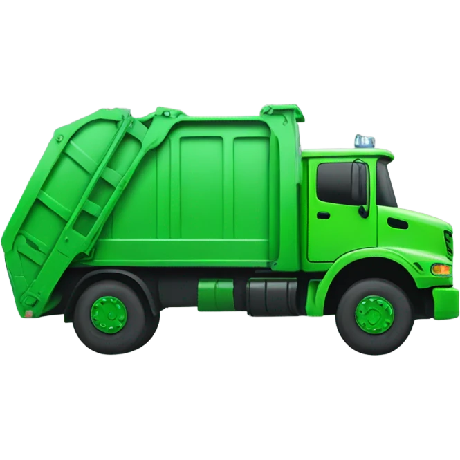 Long neon green Garbage truck  emoji