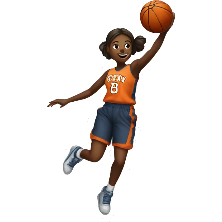 Girl dunking basketball emoji
