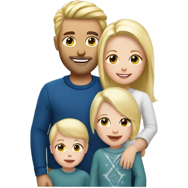 White family of 3 with a baby blond girl in christmas spirit emoji