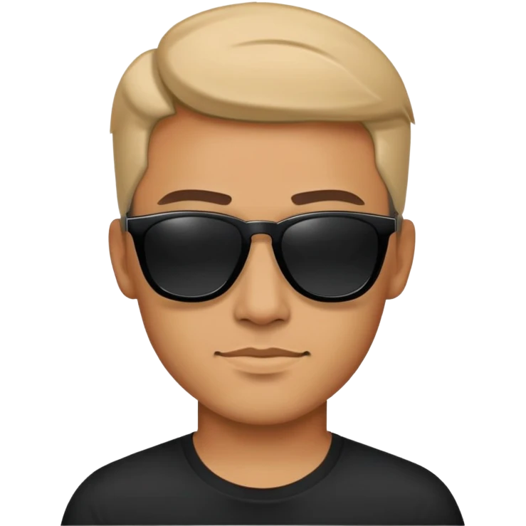 male portrait with black shirt and vita sunglasses  emoji