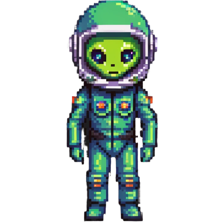 green alien in space helmet and suit emoji