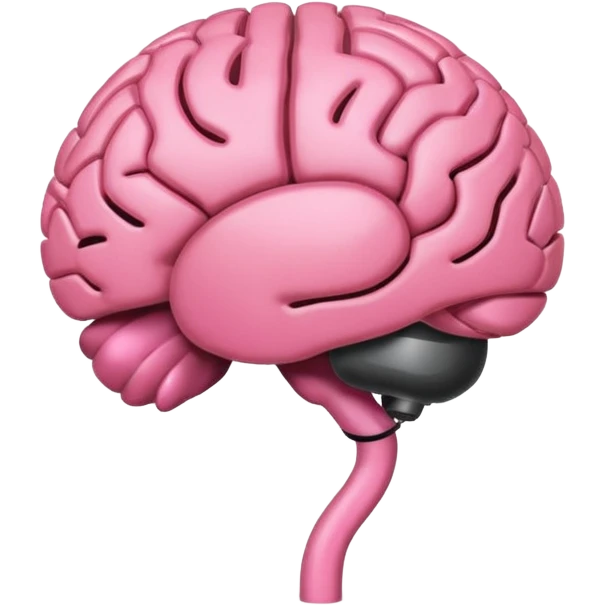 cerebro rosa normal minimalista e interrogación dentro emoji