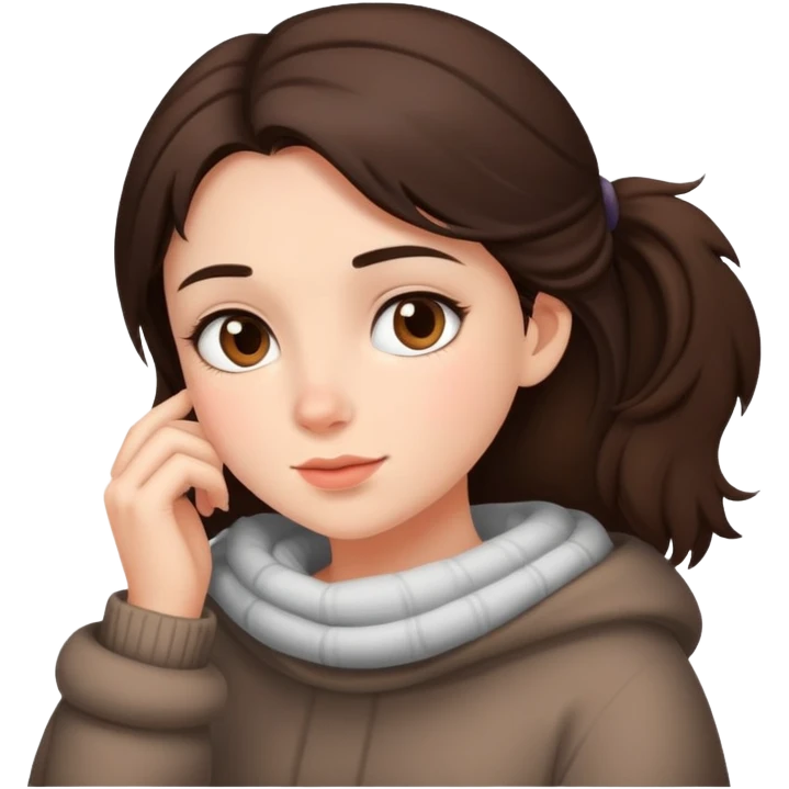 cozy girl brunette emoji