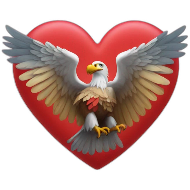 Heart and eagle emoji