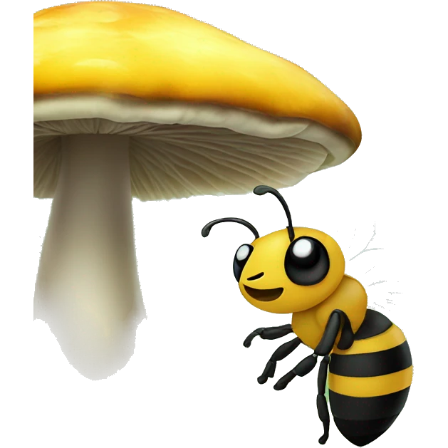 Bee on a mushroom  emoji
