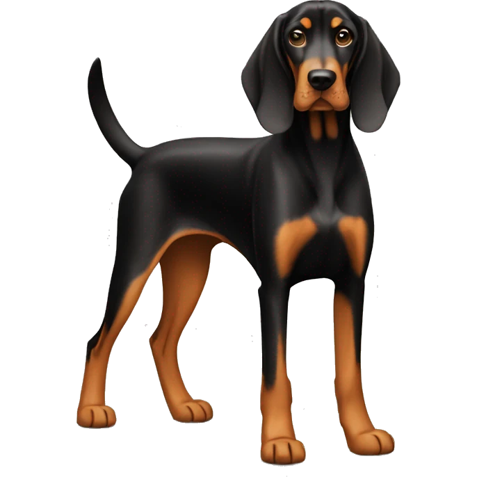 Black And Tan Coonhound Dog Breed Full Body emoji