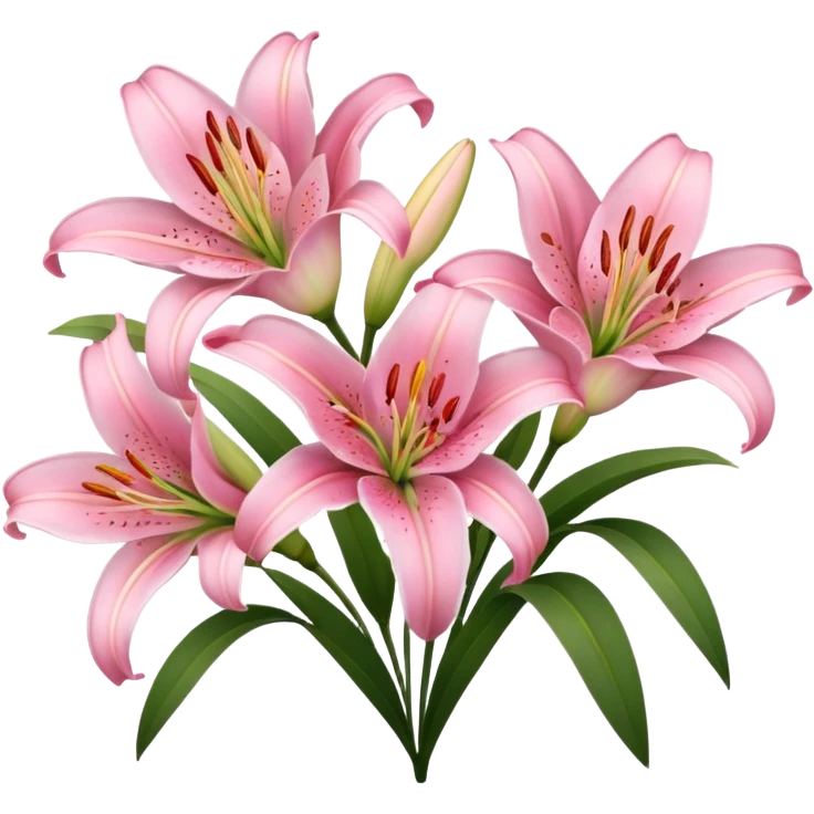 Lilies flower pink emoji