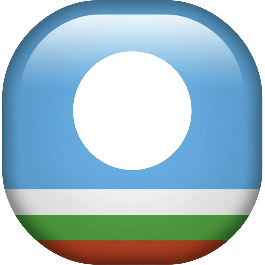 голубое небо без облок 1 белый круг в середине 1 красная полоса в низу 1 зелёная полоса ниже красной полосы 1 белая полоса выше зелёной полосы в виде флага одна зелёная полоса emoji