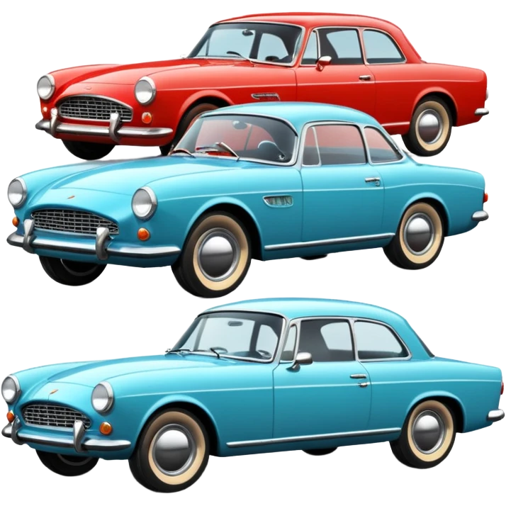 classic cars with different colors  emoji