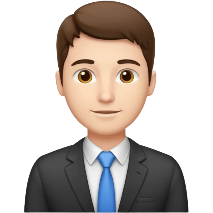 male HR assistant, friendly office worker, no headset emoji
